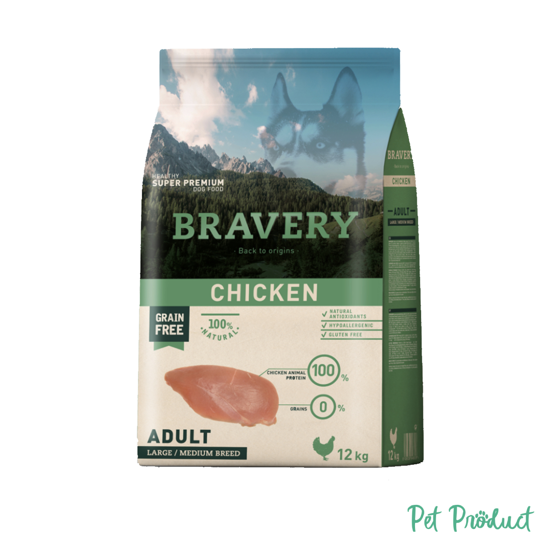 Bravery Dog Adult Chicken Medium-Large Breed Grain Free