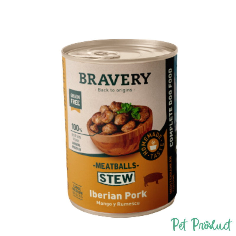 Bravery Dog Wet MeatBalls Boulettes de Viande de Porc Ibérique, Mangue et romanescu